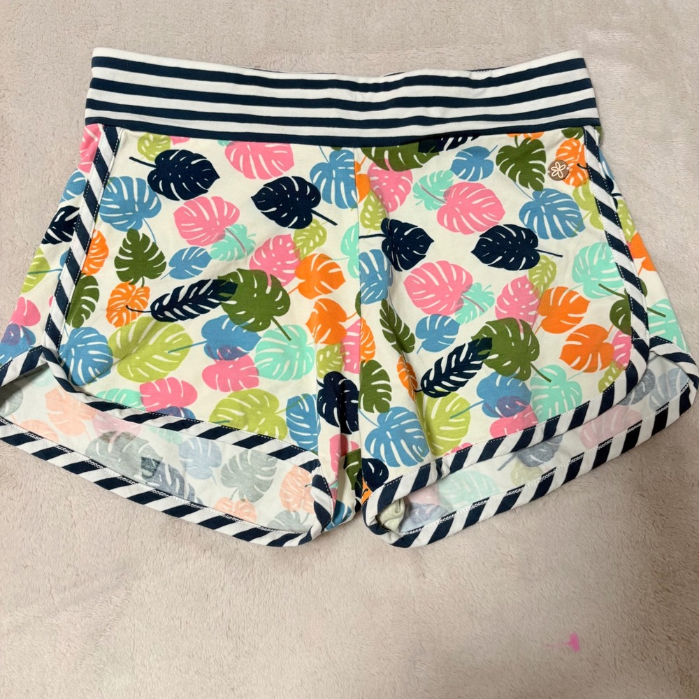Matilda Jane Tropical Monstera Shorts Girls‎ Multicolor size 10 Striped Trim 435